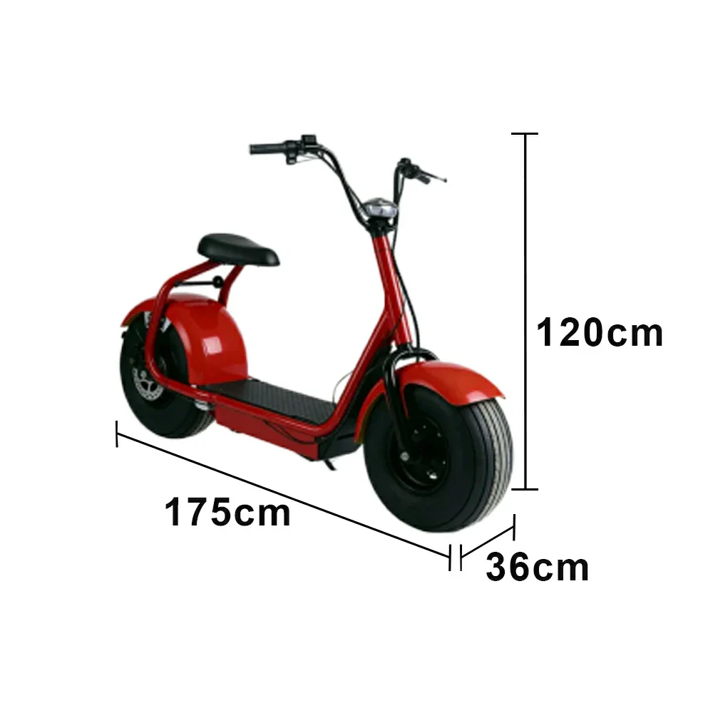 AKEZ Harley Electric Bike 60V 20A 1500W Brushless Motor, Lithium Battery, 8-inch Vacuum Tyres, Molded Footboard, Hydraulic Brake - Red Cruise at 25km/h - Unlock More Power (Details Inside)* - Image 5