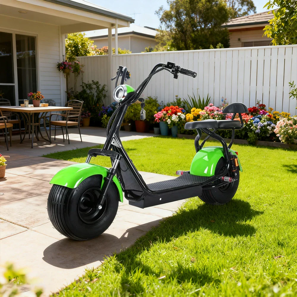 AKEZ Harley Electric Scooter 60V 1500W/2000W Brushless Motor, Lithium Battery, LED Headlight, Rear Backrest, Dual Suspension Cruise at 25km/h - Unlock More Power (Details Inside)* - Image 2