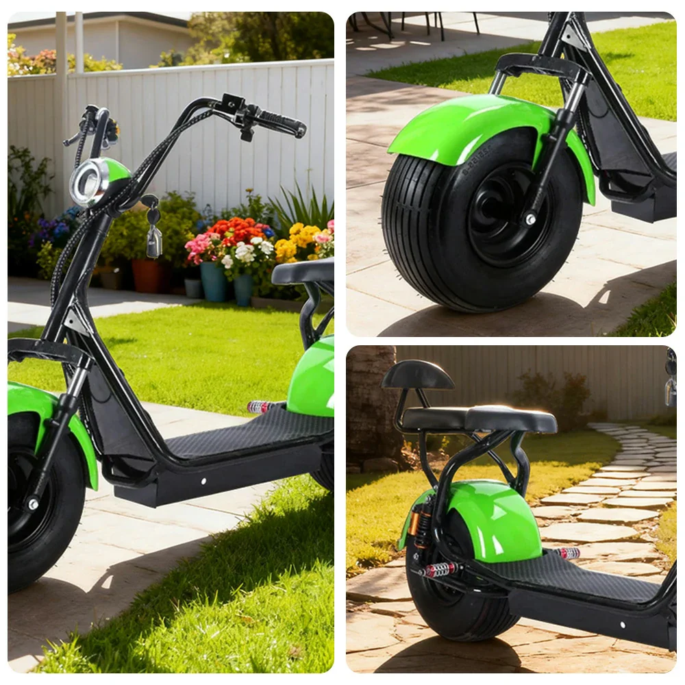 AKEZ Harley Electric Scooter 60V 1500W/2000W Brushless Motor, Lithium Battery, LED Headlight, Rear Backrest, Dual Suspension Cruise at 25km/h - Unlock More Power (Details Inside)* - Image 3
