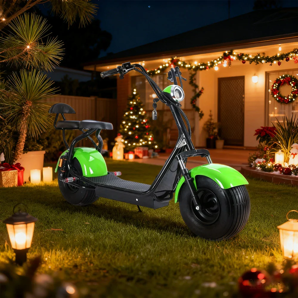 AKEZ Harley Electric Scooter 60V 1500W/2000W Brushless Motor, Lithium Battery, LED Headlight, Rear Backrest, Dual Suspension Cruise at 25km/h - Unlock More Power (Details Inside)* - Image 4