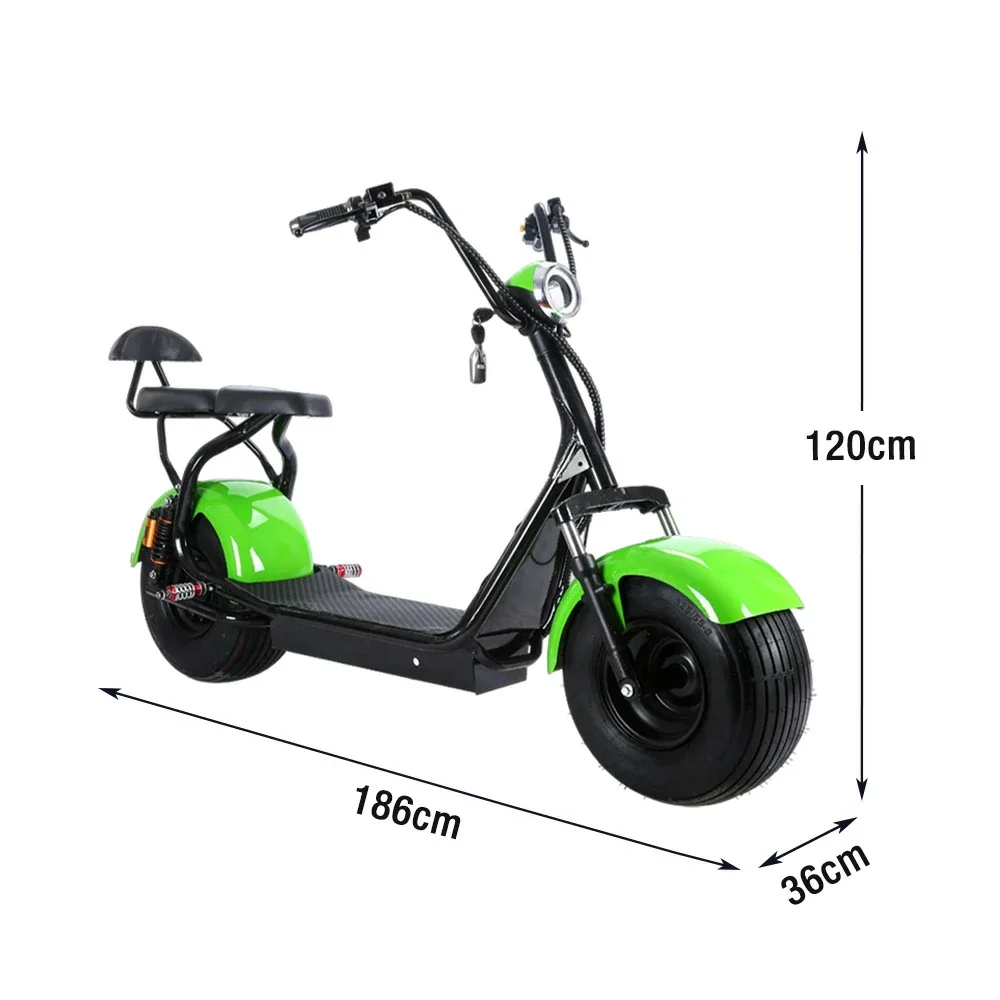 AKEZ Harley Electric Scooter 60V 1500W/2000W Brushless Motor, Lithium Battery, LED Headlight, Rear Backrest, Dual Suspension Cruise at 25km/h - Unlock More Power (Details Inside)* - Image 5