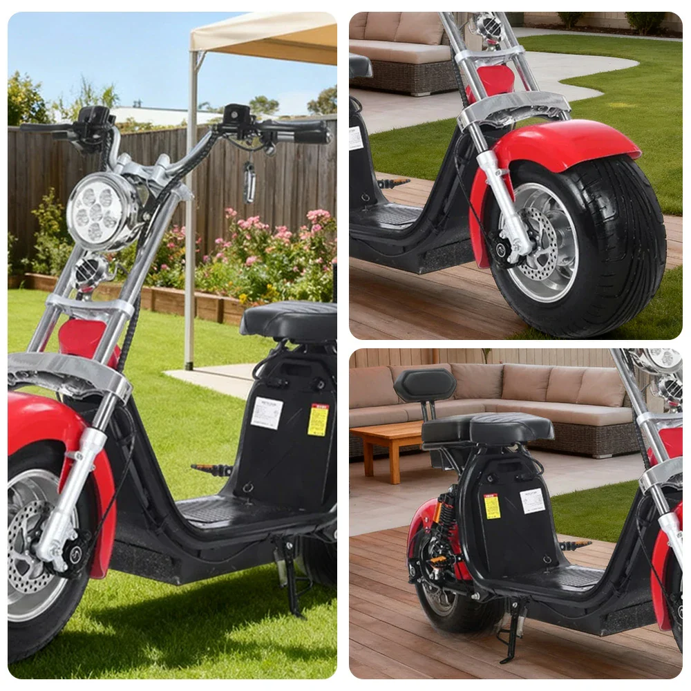 AKEZ Harley Electric Scooter 60V 1500W/2000W Brushless Motor, Dual Suspension, Removable Lithium Battery, 10-inch Tyres Cruise at 25km/h - Unlock More Power (Details Inside)* - Image 3