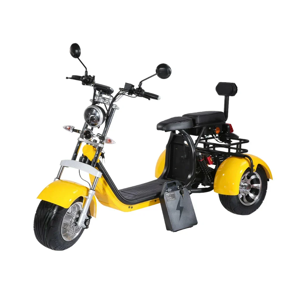 AKEZ Harley Electric Scooter 60V 1500W/2000W Brushless Motor, Removable Lithium Battery, 10-inch Vacuum Tyres, Dual Seat Design Cruise at 25km/h - Unlock More Power (Details Inside)*