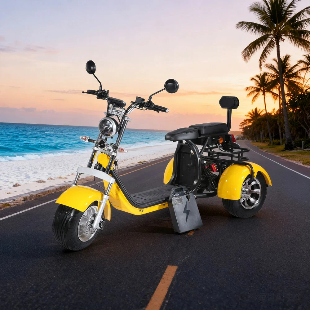 AKEZ Harley Electric Scooter 60V 1500W/2000W Brushless Motor, Removable Lithium Battery, 10-inch Vacuum Tyres, Dual Seat Design Cruise at 25km/h - Unlock More Power (Details Inside)* - Image 2
