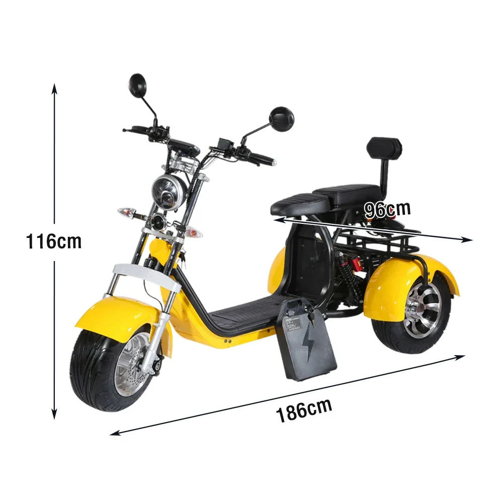 AKEZ Harley Electric Scooter 60V 1500W/2000W Brushless Motor, Removable Lithium Battery, 10-inch Vacuum Tyres, Dual Seat Design Cruise at 25km/h - Unlock More Power (Details Inside)* - Image 5