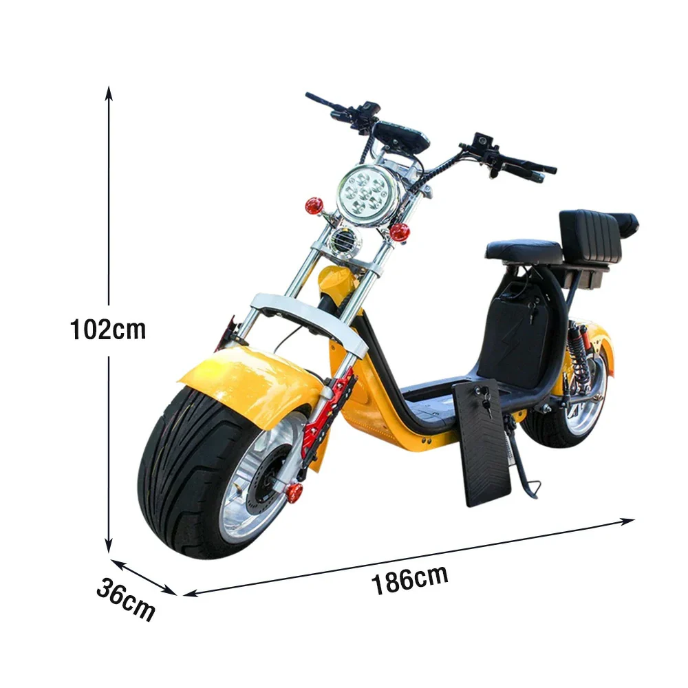 AKEZ Harley Electric Scooter 60V 1500W/2000W Brushless Motor, 12-inch Vacuum Tyres, LED Lighting & Waterproof Base Cruise at 25km/h - Unlock More Power (Details Inside)* - Image 5