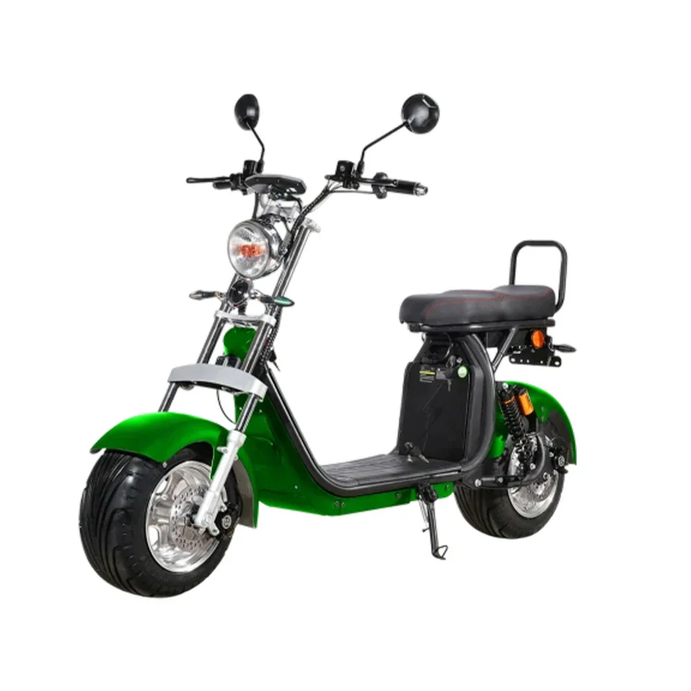 AKEZ Harley Electric Scooter 60V 12/20A 1500W/2000W Brushless Motor, Removable Lithium Battery, 10-inch Aluminium Rims - Green Cruise at 25km/h - Unlock More Power (Details Inside)*