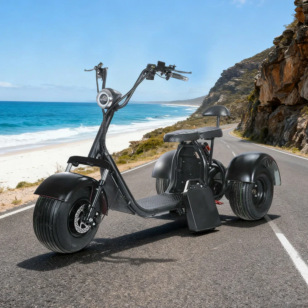 AKEZ Harley Electric Bike 60V 1500W/2000W Brushless Motor, 8-inch Vacuum Tyres, Dual Suspension System, Wide Seat with Backrest Cruise at 25km/h - Unlock More Power (Details Inside)* - Image 2