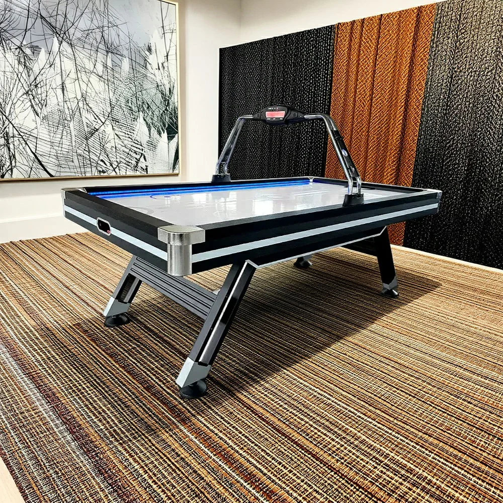 AIRMAX 7.5FT Air Hockey Table, LED Electronic Scoring System, Strong Support, Precise Ball Rebound, Durable Design - Black - Image 4