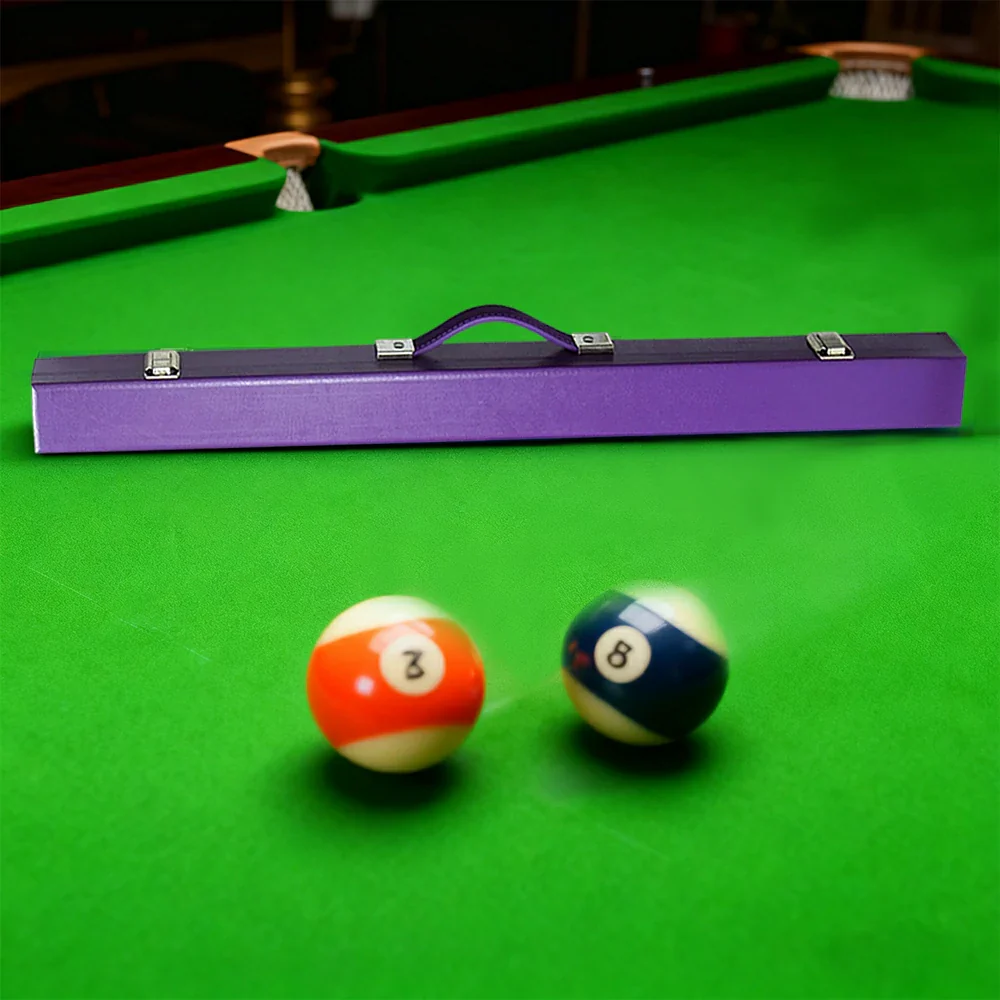 ARIX 2-Piece Cue Case 32", Hard Shell with Soft Padded Lining, Metal Clasps and Carry Handle - Purple - Image 4