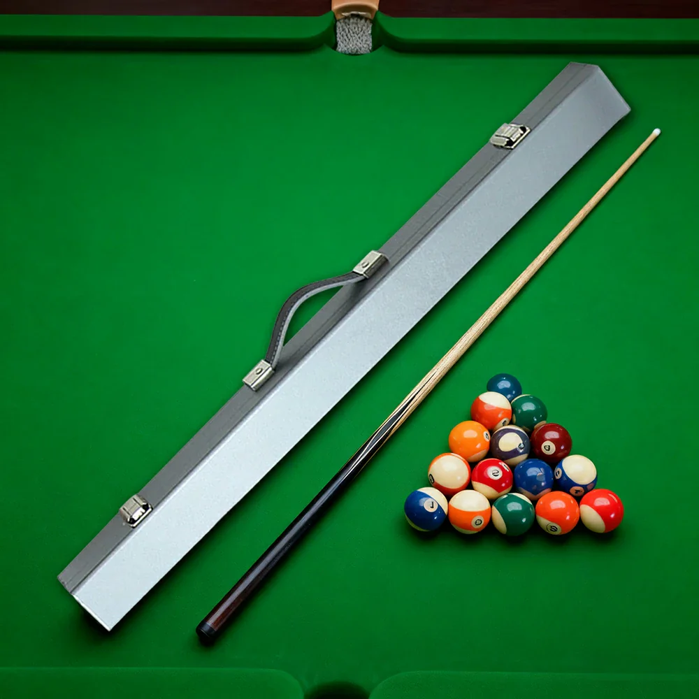 ARIX 2-Piece Cue Case 32", Hard Shell with Soft Padded Lining, Metal Clasps and Carry Handle - Silver - Image 2