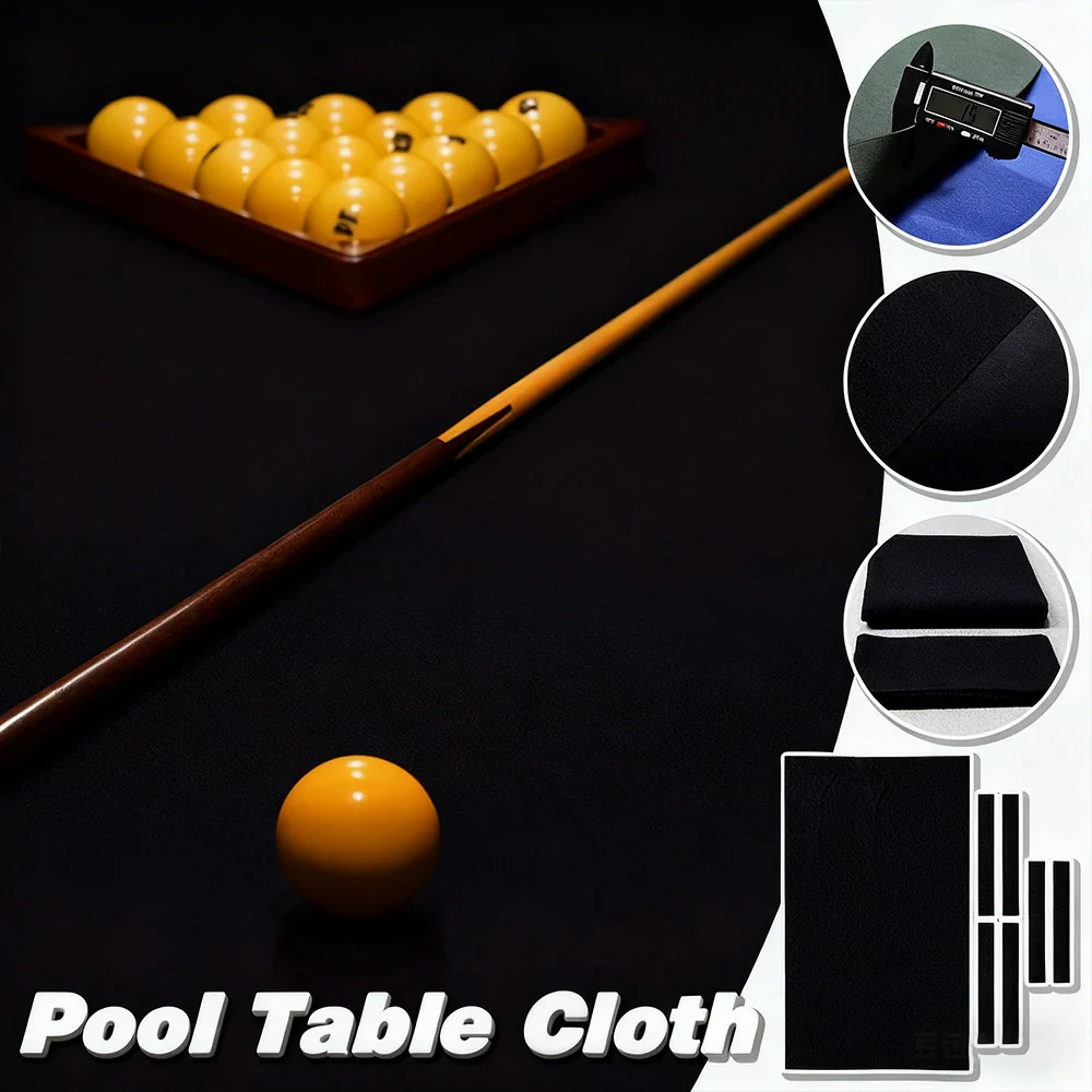 ARIX 7/8/9FT Billiard Table Cloth - High-Density Wool Blend, Anti-Pilling Durable Fabric for Smooth & Accurate Play - Black - Image 3