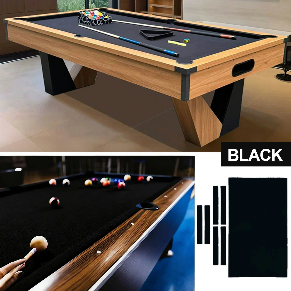 ARIX 7/8/9FT Billiard Table Cloth - High-Density Wool Blend, Anti-Pilling Durable Fabric for Smooth & Accurate Play - Black - Image 4