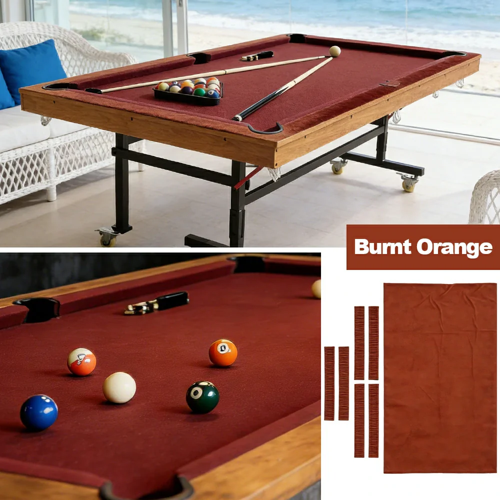 ARIX 7/8/9FT Billiard Table Cloth - High-Density Wool Blend, Anti-Pilling Durable Fabric for Smooth & Accurate Play - Brown - Image 4