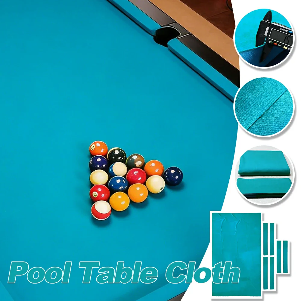 ARIX 7/8/9FT Billiard Table Cloth - High-Density Wool Blend, Anti-Pilling Durable Fabric for Smooth & Accurate Play - Cyan Blue - Image 3