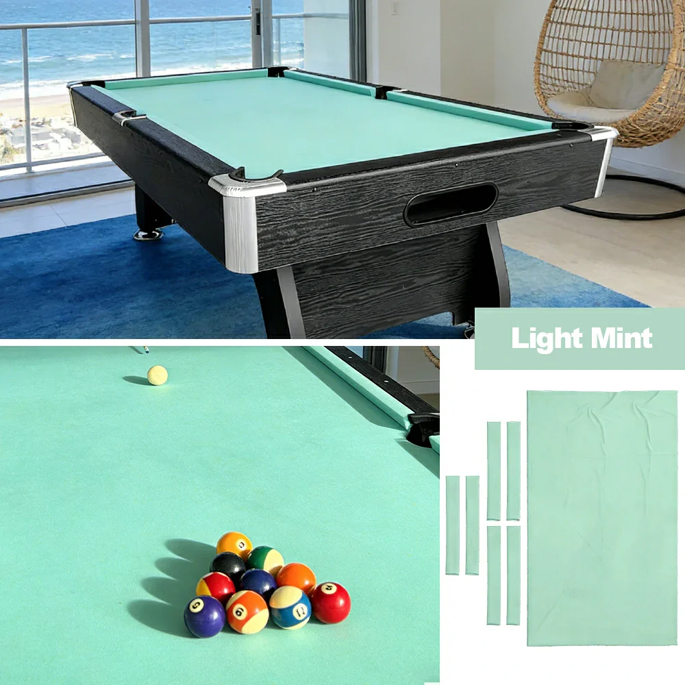 ARIX 7/8/9FT Billiard Table Cloth - High-Density Wool Blend, Anti-Pilling Durable Fabric for Smooth & Accurate Play - Light Mint - Image 4