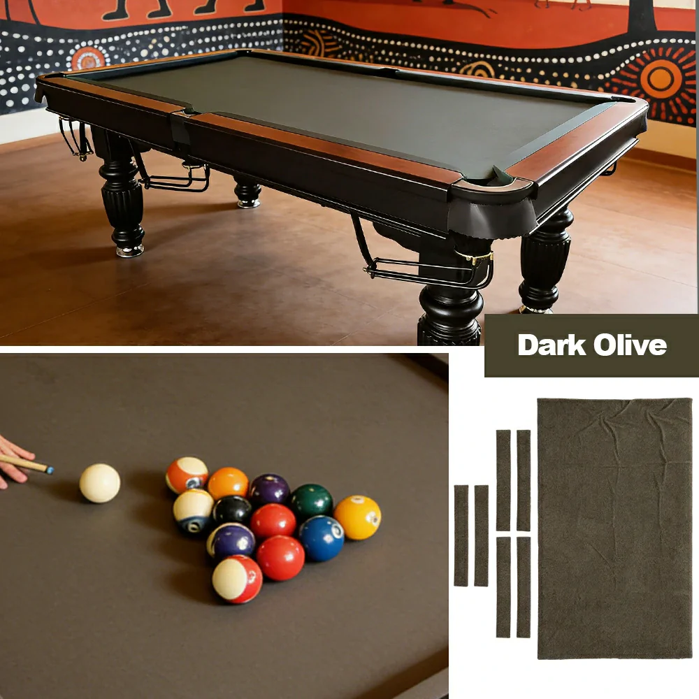 ARIX 7/8/9FT Billiard Table Cloth - High-Density Wool Blend, Anti-Pilling Durable Fabric for Smooth & Accurate Play - Dark Olive - Image 4
