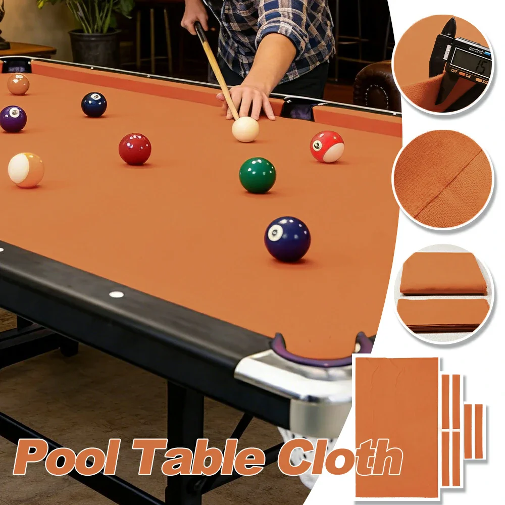 ARIX 7/8/9FT Billiard Table Cloth - High-Density Wool Blend, Anti-Pilling Durable Fabric for Smooth & Accurate Play - Orange - Image 3