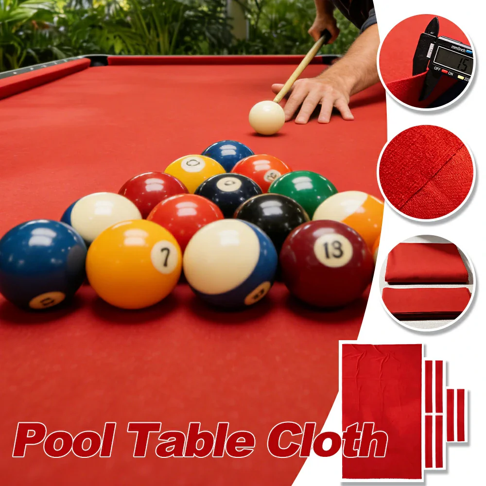 ARIX 7/8/9FT Billiard Table Cloth - High-Density Wool Blend, Anti-Pilling Durable Fabric for Smooth & Accurate Play - Tomato Red - Image 3
