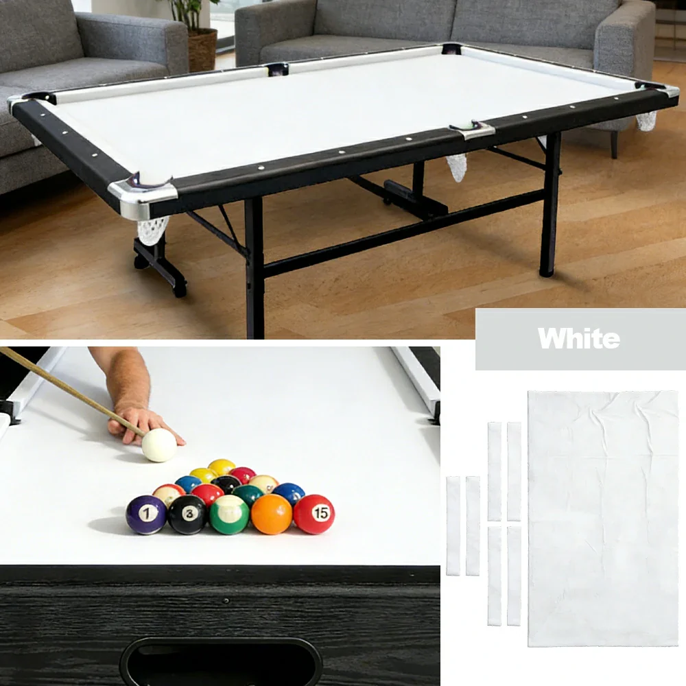 ARIX 7/8/9FT Billiard Table Cloth - High-Density Wool Blend, Anti-Pilling Durable Fabric for Smooth & Accurate Play - White - Image 4