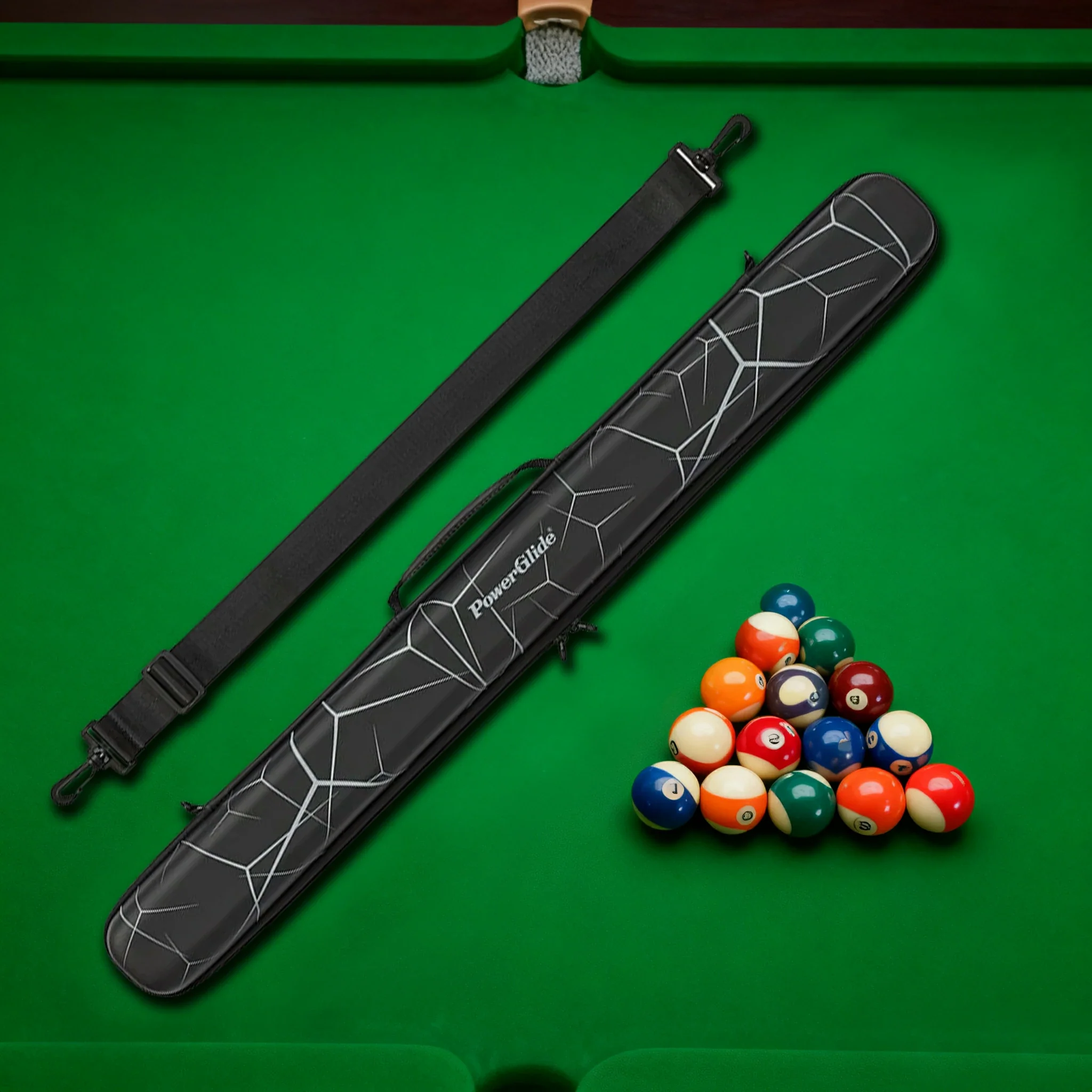 ARIX Dual Cue Case Set, Hard Protective Design with Soft Interior Padding & Full-Length Zippers – 2-Piece Cue Cases - Black & White - Image 2