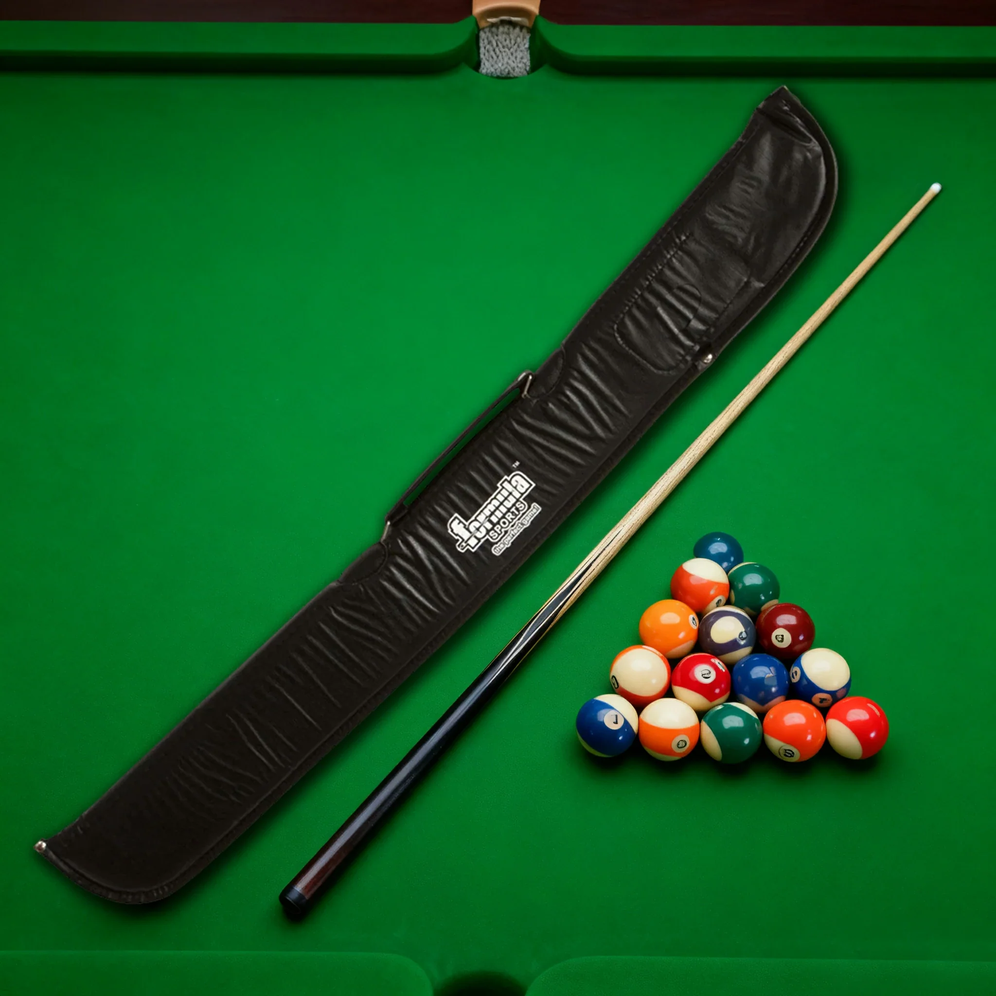 ARIX 57" Black Soft Cue Sleeves, Imitation Leather with Light Padding & Full-Length Zipper – 2-Piece Cue Cases - Black - Image 2