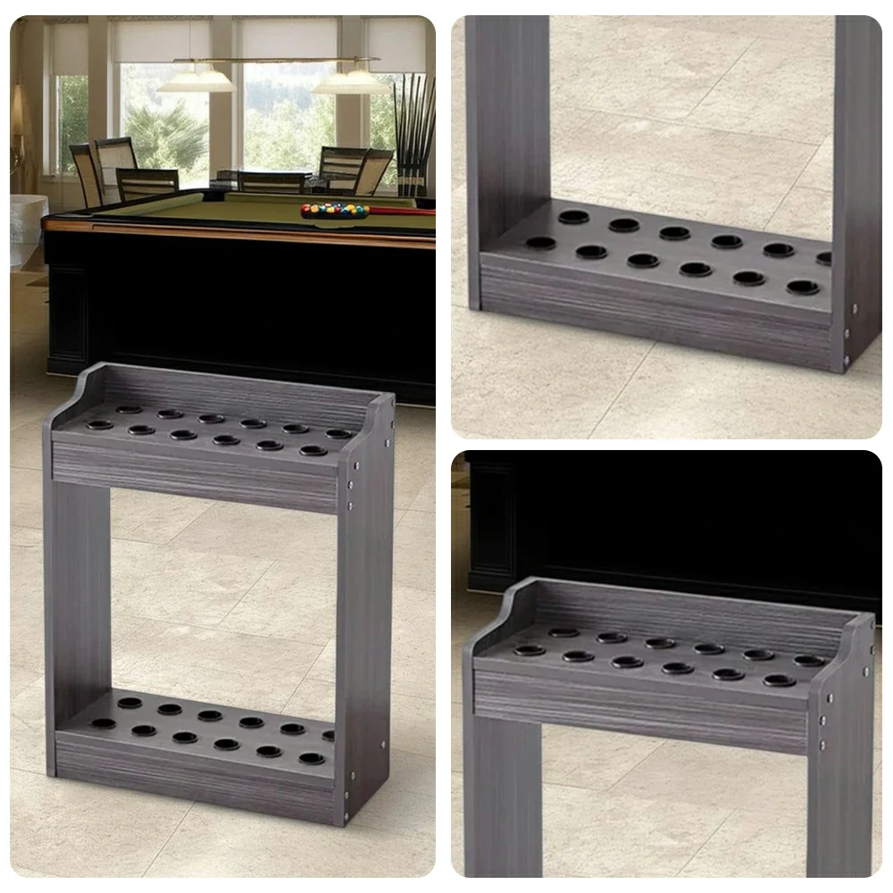 ARIX 12-Hole Cue Rack Space-Saving Stable Design Engineered Wood Build Wall-Optimised Storage with Rounded Edge Protection - Image 3