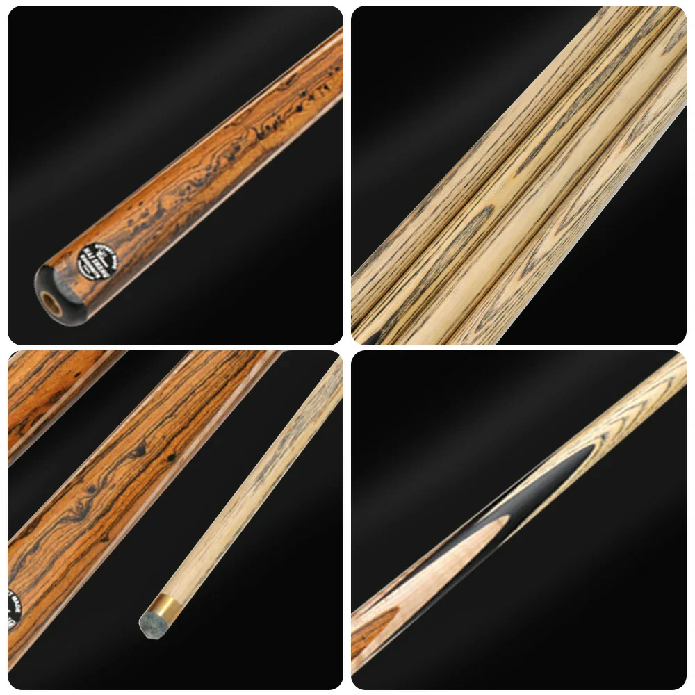 ARIX Billiard Cue 1/2 Split, Ash Shaft, 10.3mm Leather Tip, Ebony & Tiger Maple 4-Splice Butt - 145cm - Image 3