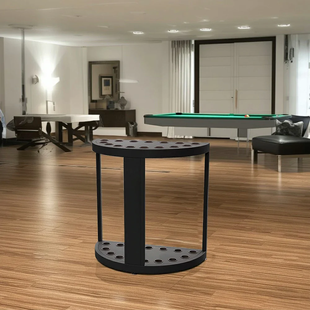 ARIX 15-Hole Cue Rack Space-Saving High-Capacity Iron Frame Rust-Resistant Baked Finish Multi-Slot Design with Soft Rubber Inserts - Black - Image 4
