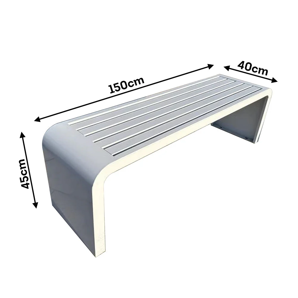 SOLARA 1m/1.2m/1.5m Galvanized Steel Outdoor Bench - Image 21