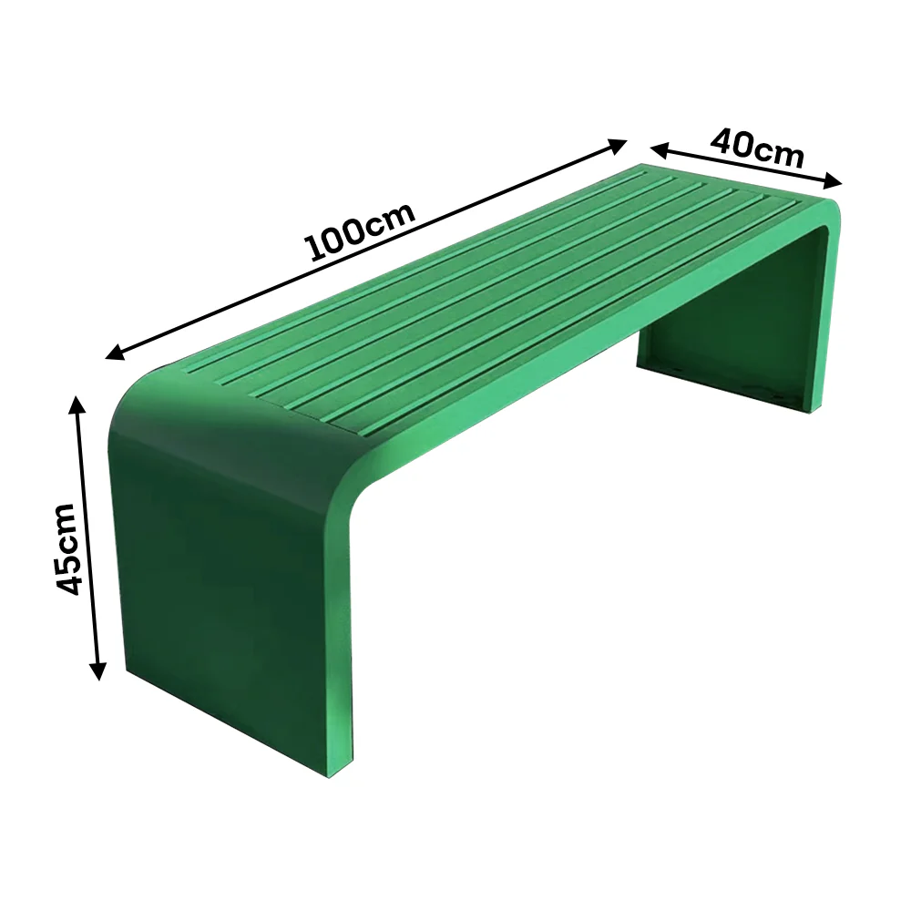 SOLARA 1m/1.2m/1.5m Galvanized Steel Outdoor Bench - Image 28