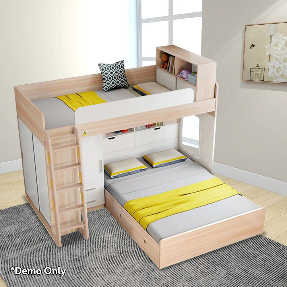 LUXORA 1.5m Large Storage Capacity Bunk Bed With Mattresses - Image 3
