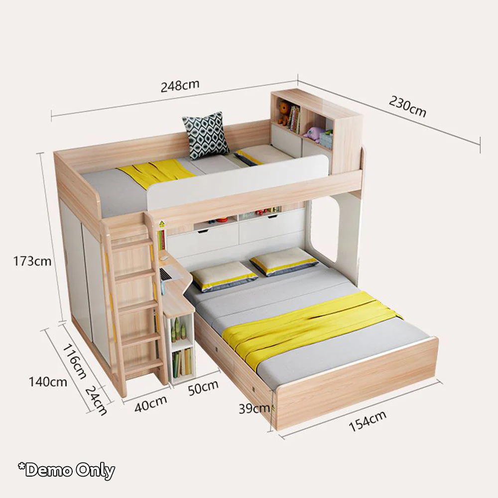LUXORA 1.5m Large Storage Capacity Bunk Bed With Mattresses - Image 6