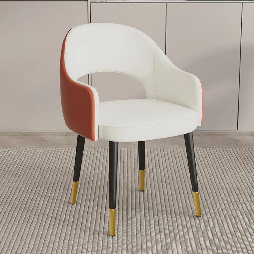 LIVARA Carbon Steel Frame Dining Chairs Set of 2 - PU Leather Upholstery, Sturdy Metal Legs, Modern Design - Image 7