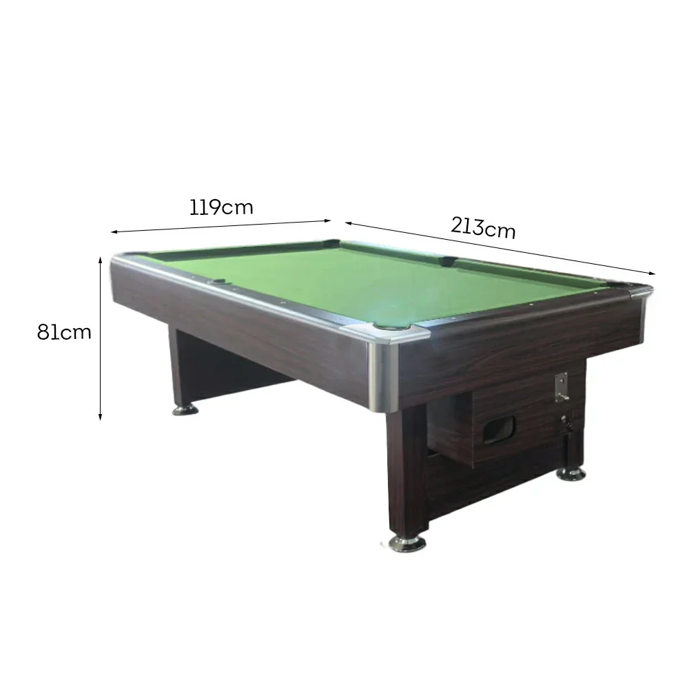 CUETIQ 7FT Pool Table - Professional Billiards Table, Heavy-Duty Frame, Luxury Modern Design, Adjustable 120mm Metal Legs, Precision Rubber Trimmings - Brown - Image 5