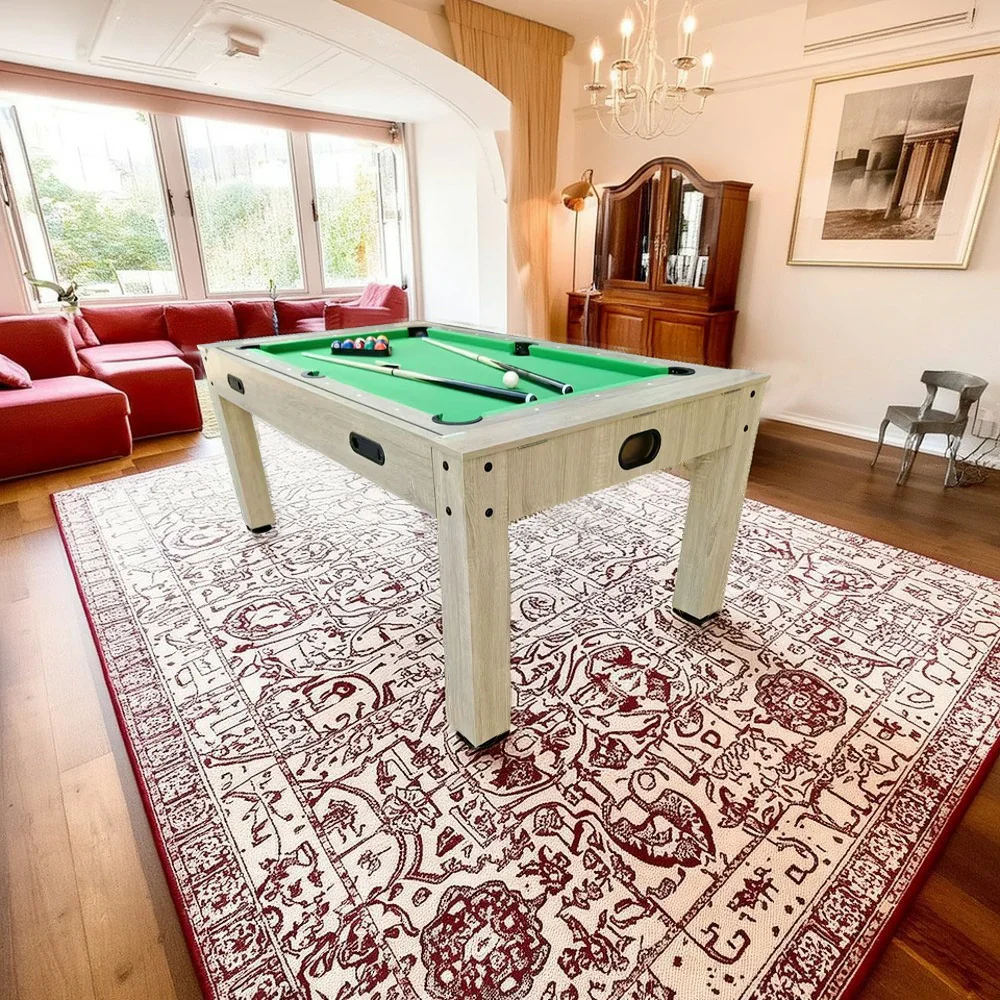 CUETIQ 6FT/7FT 4-in-1 Flip Pool Table - Billiards, Air Hockey, Table Tennis & Dining Top, Space-Saving Design, Smooth Felt Surface, Durable MDF Frame, Free Accessories - Image 7