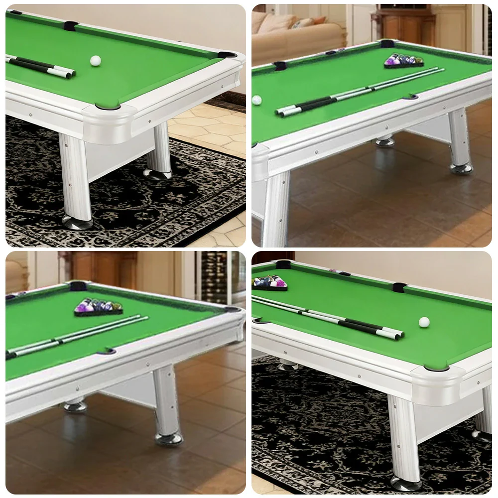 CUETIQ 8FT Outdoor Waterproof Pool Table - Carbon Steel Frame, Aluminium Rails, White Body, Free Accessories Package - Green - Image 3