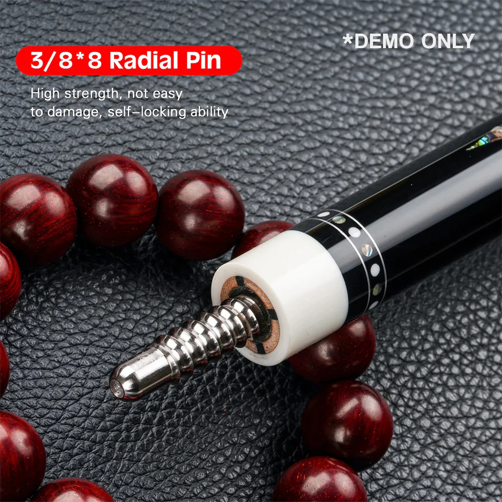 KONLLEN Premier Professional KL-01WR 18.5-20OZ 2-Piece Pool Cue Ebony Wood 147CM Billiard Cue - White&Black - Image 5
