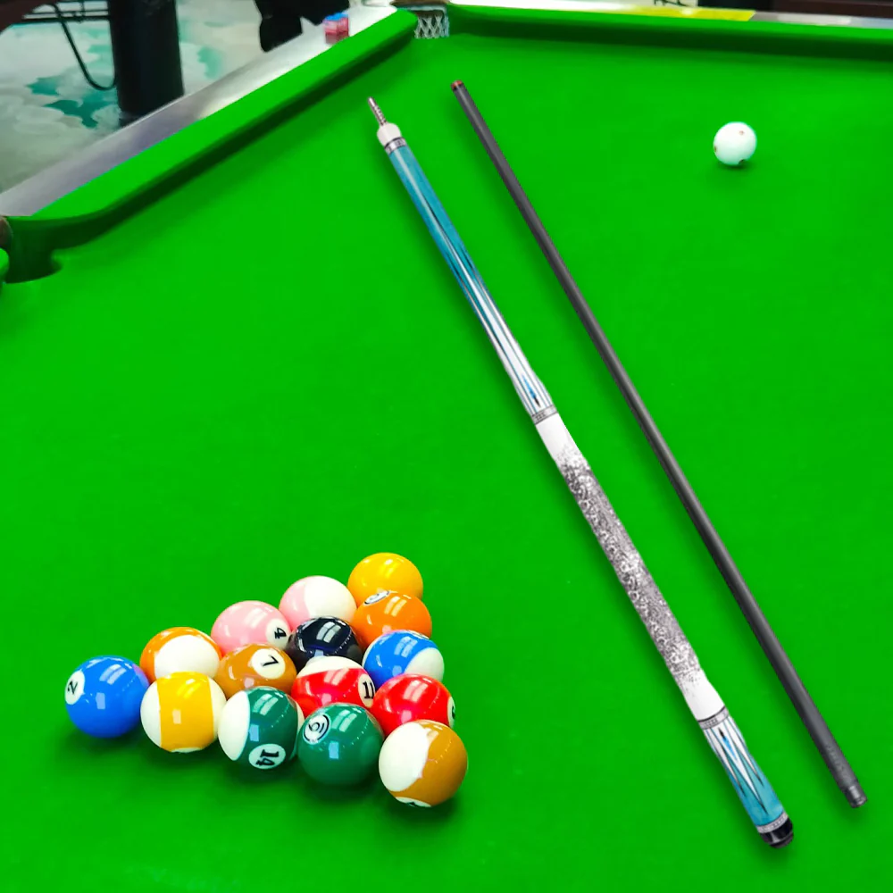 KONLLEN Premier Professional KL-05 18.5-20OZ 2-Piece Pool Cue Maple Wood 147CM Billiard Cue - Blue&White - Image 2