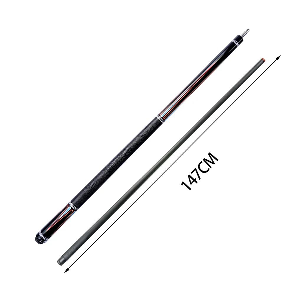 KONLLEN Premier Professional KL-08 18.5-20OZ 2-Piece Pool Cue Maple Wood 147CM Billiard Cue - Red&Blue&Black - Image 6