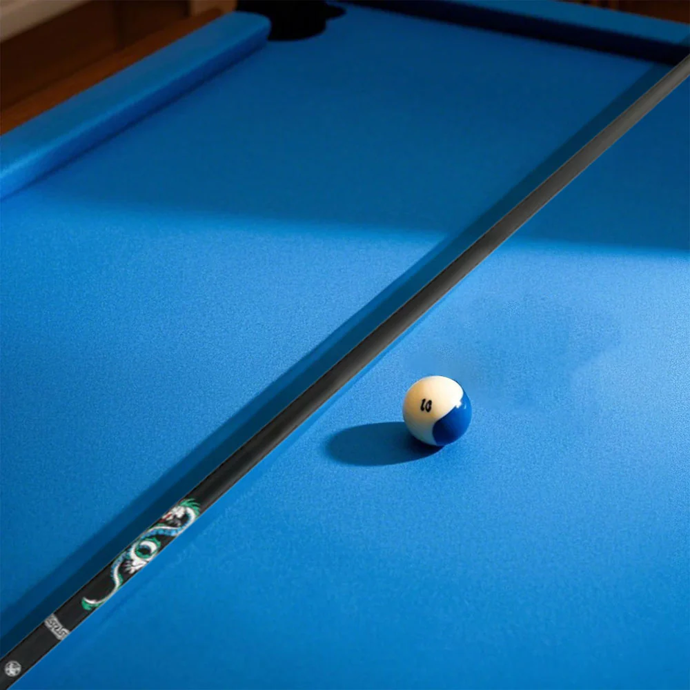 KONLLEN  Premier Professional QL One Piece Snooker Cue Maple Wood 18.5-20OZ Billiard Cue 145cm - Green&Blue&Black - Image 7