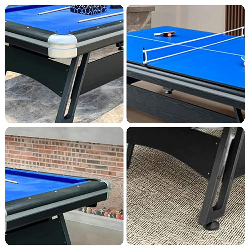 CUETIQ 3-in-1 7FT Iron-Leg Pool Table - Billiards, Table Tennis, Office Desk Combo - Durable, Space-Saving, Modern Design - Image 15