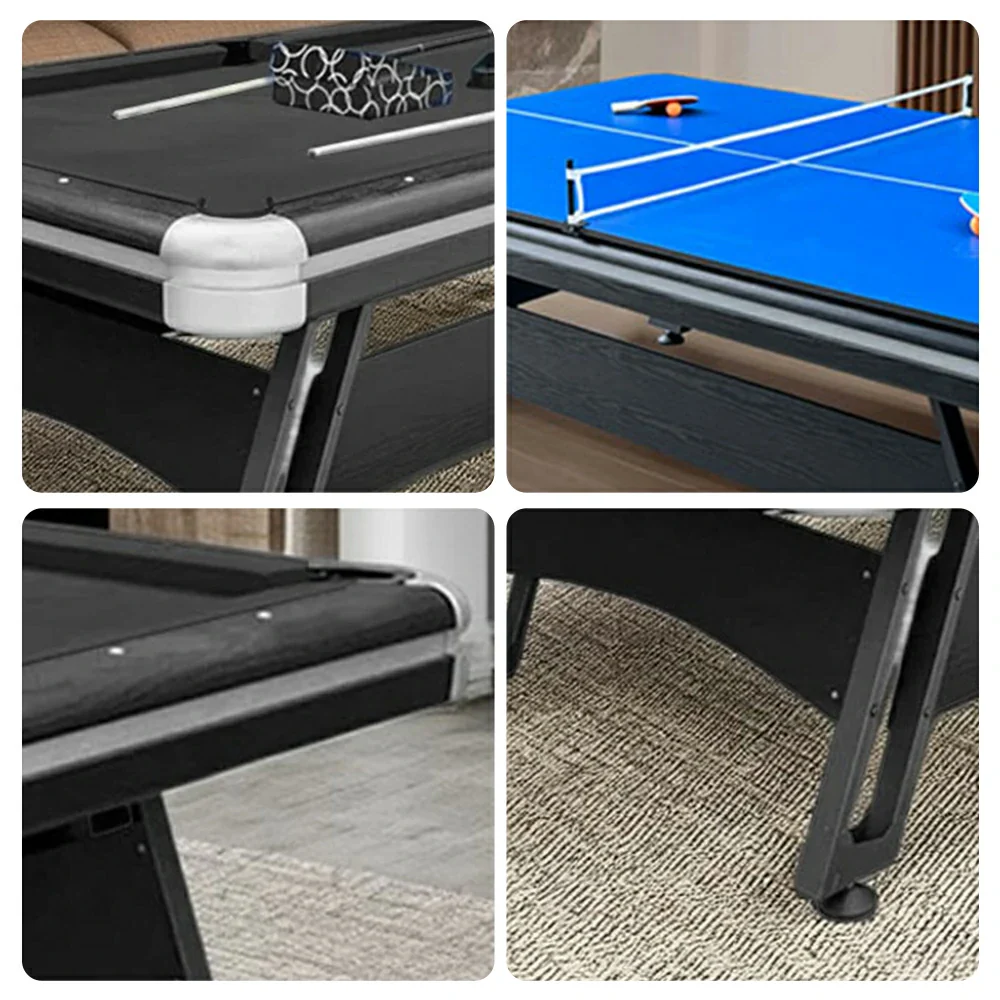CUETIQ 3-in-1 9FT Iron-Leg Pool Table - Billiards, Table Tennis, Office Desk Combo - Durable, Space-Saving, Modern Design - Image 3