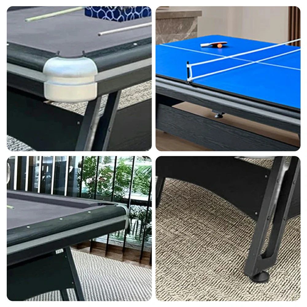 CUETIQ 3-in-1 9FT Iron-Leg Pool Table - Billiards, Table Tennis, Office Desk Combo - Durable, Space-Saving, Modern Design - Image 9