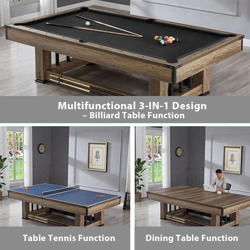 CUETIQ TE 3-IN-1 7FT Black&Blue MDF Billiard Table Free Accessories - Image 10