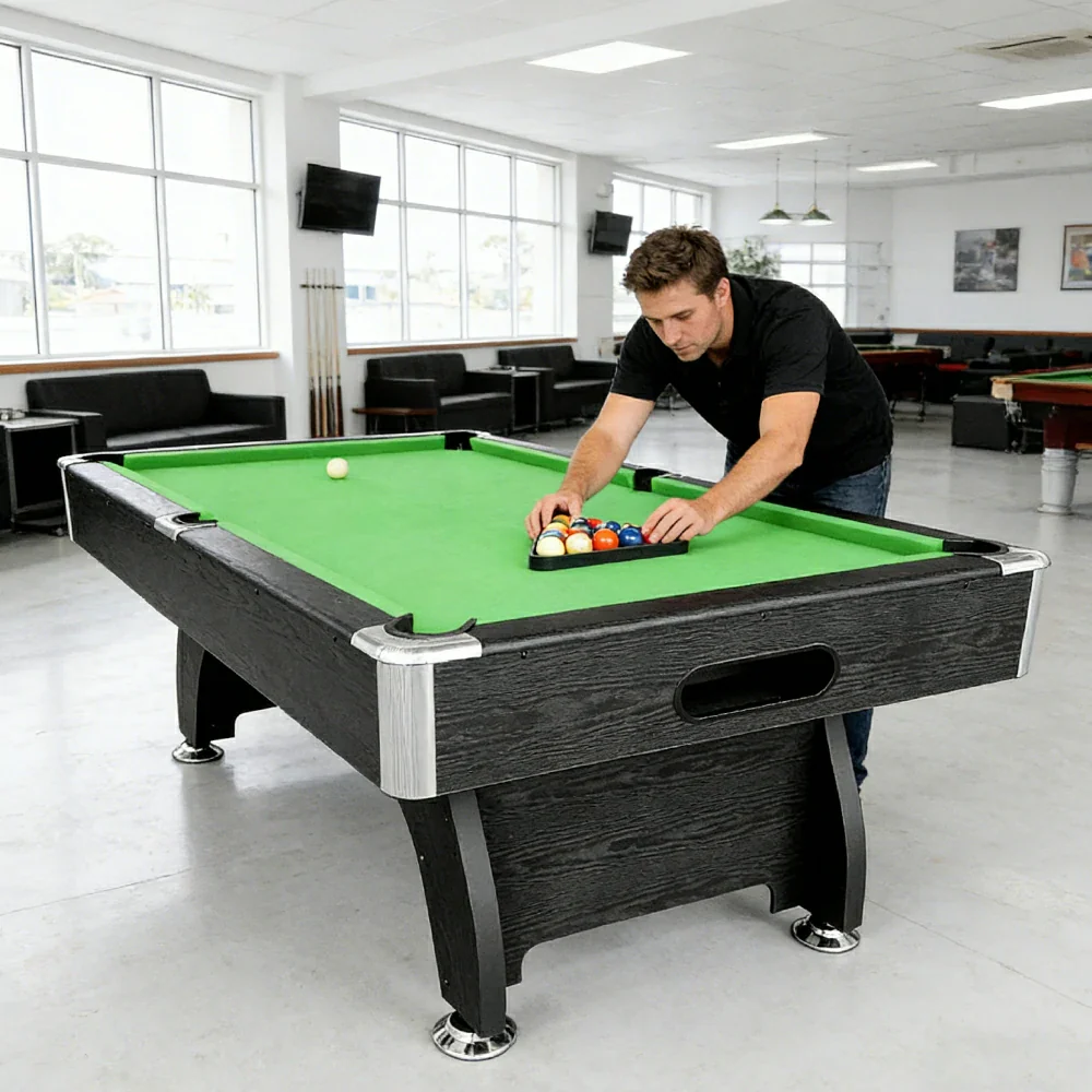 CUETIQ 7FT MDF Pool Snooker Billiard Table with Accessories Pack - Black Frame - Image 10