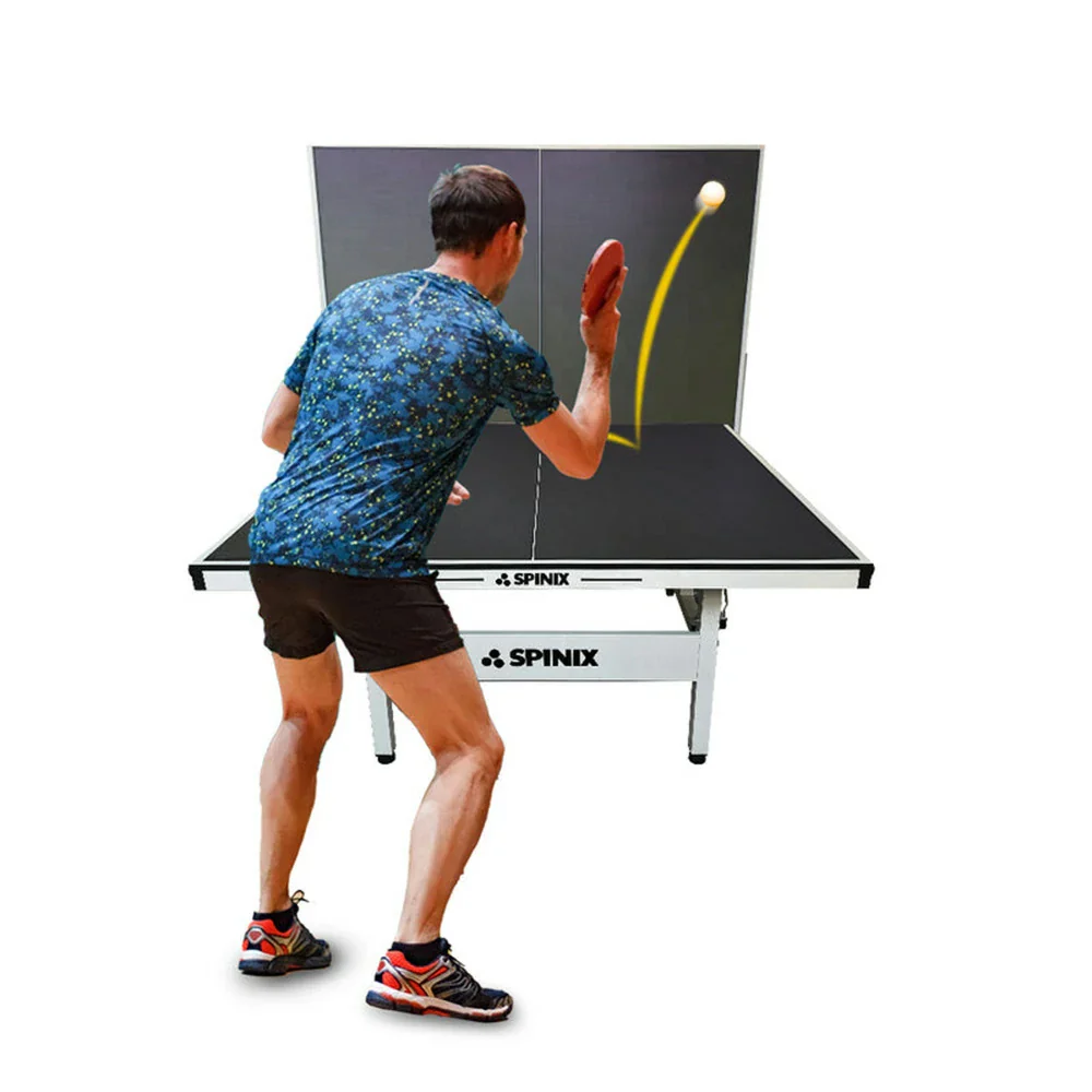 SPINIX Rollaway 13mm Indoor Black&Blue Foldable Solo Play Table Tennis Pingpong Table-Bats Balls Net - Image 17