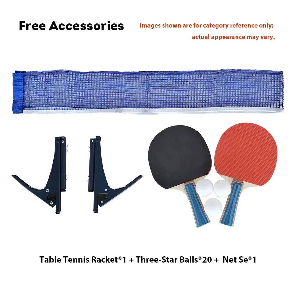 DHS NEORB&GOLDRB Premium 25mm Indoor Black&Blue Table Tennis Pingpong Table - Bats Balls Net - Image 34