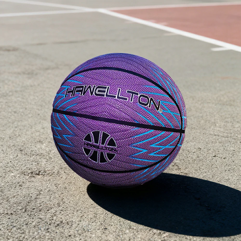 DUNK MASTER Basketball 5/6/7# – Soft Rebound, Durable Rubber Bladder – Ultra-Fiber Leather, High Grip, Moisture-Wicking - Purple - Image 4