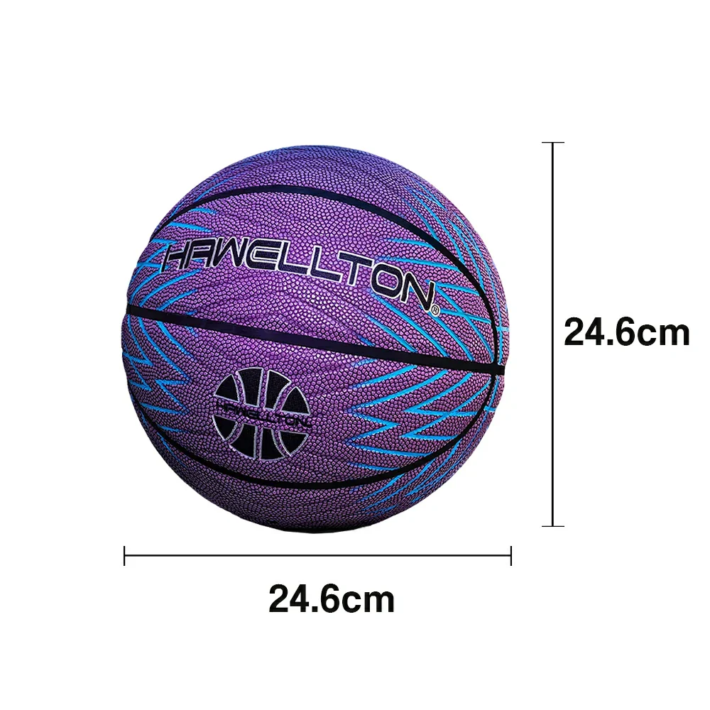 DUNK MASTER Basketball 5/6/7# – Soft Rebound, Durable Rubber Bladder – Ultra-Fiber Leather, High Grip, Moisture-Wicking - Purple - Image 7